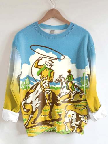 Women's Vintage Rodeo Print Sweatshirt