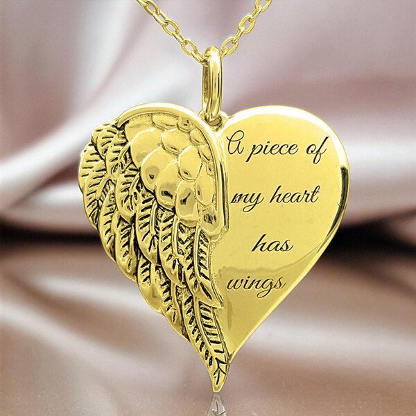 🔥Last Day Promotion 70% OFF A Piece of my Heart has Wings Pendant Necklace
