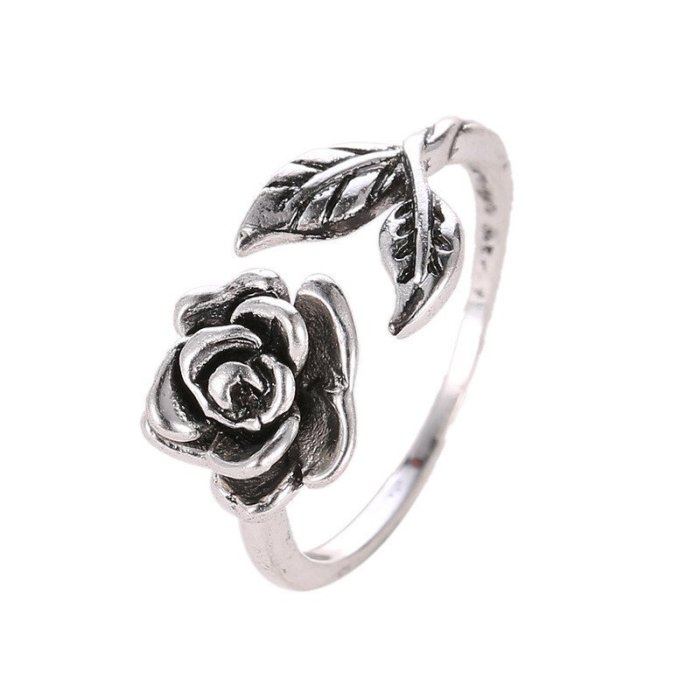 Vintage Silver Adjustable Rose Ring