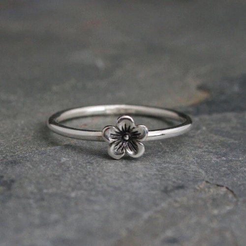 Sterling Silver Simple Cherry Blossom Ring