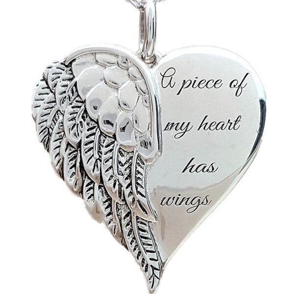 🔥Last Day Promotion 70% OFF A Piece of my Heart has Wings Pendant Necklace