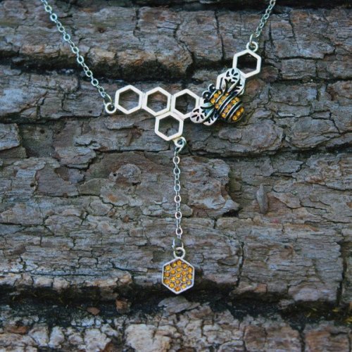 Bee Honeycomb Pendant Necklace