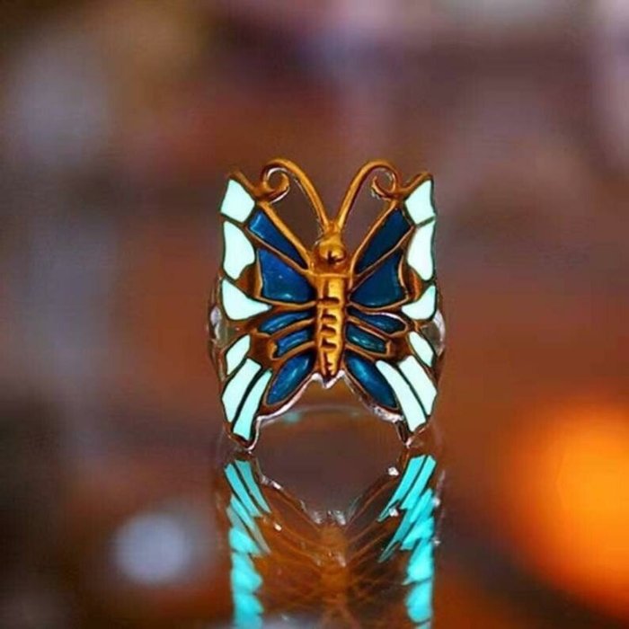 Luminous Butterfly Ring