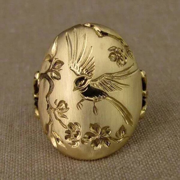 Gold Bird Nature Inspired Ring