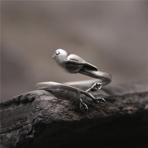 Sterling Silver Bird  Adjustable Ring
