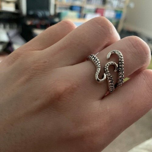 🔥 Last Day Promotion 70% OFF🔥Sterling Silver Octopus Adjustable Ring🐙