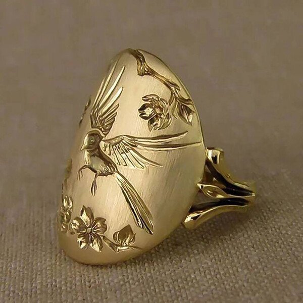 Gold Bird Nature Inspired Ring