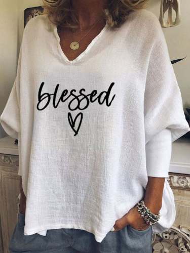 Women's Blessed Print Tee Shirt