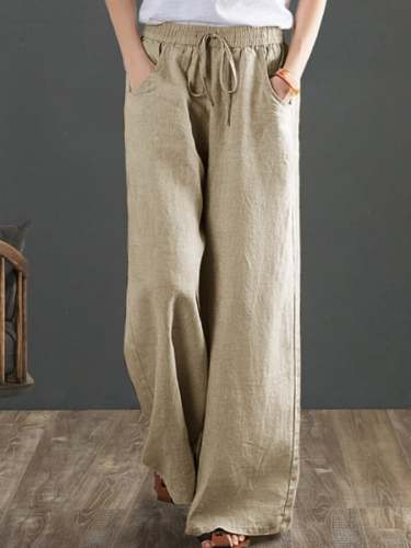 Women's Casual Cotton Wide Leg Pants