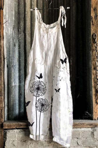 Dandelion Prints Sleeveless Casual Jumpsuit