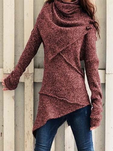 Women's Long Sleeve Turtleneck Knit Sweater