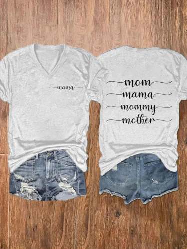 Women'S Mama Print Short Sleeve T-Shirt