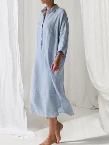Shirt Dress In Solid Color