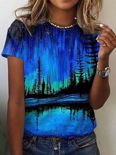 🔥Buy 3 Get 10% Off🔥Women's World Famous Painter Starry Sky Oil Painting Short Sleeve T-Shirt