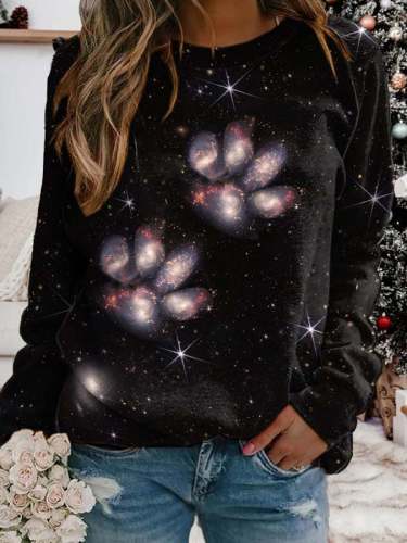🔥Buy 3 Get 10% Off🔥Funny Starry Dog Paws Print Sweatshirt