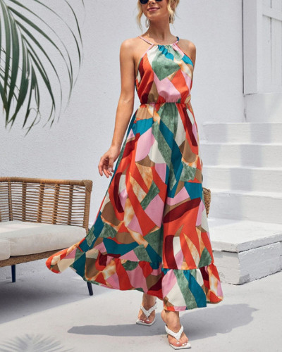 Resort Print Maxi Sleeveless Dress
