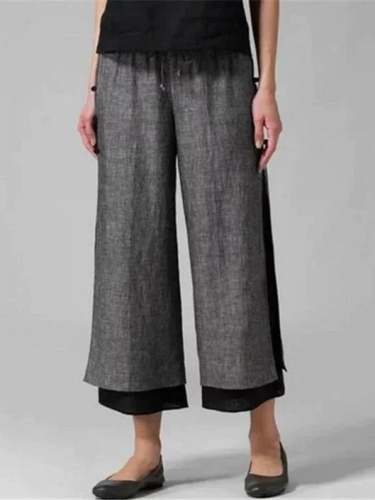 Cotton-linen Fashion Ankle Pants