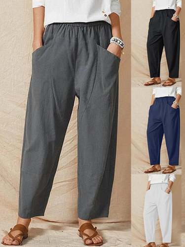 Women's Cotton Linen Loose Casual Pants