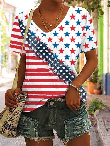 Women's Stars & Flags Casual T-Shirts