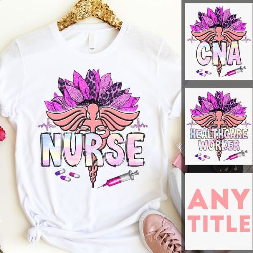 Nurse Purple Sunflower Heartbeat Classic  Personalized T-Shirt