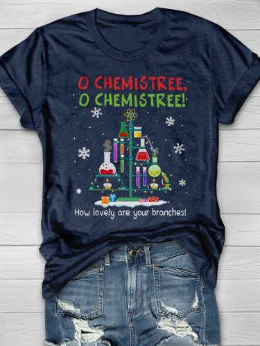 O Chemistree Christmas Teacher Print Short Sleeve T-shirt