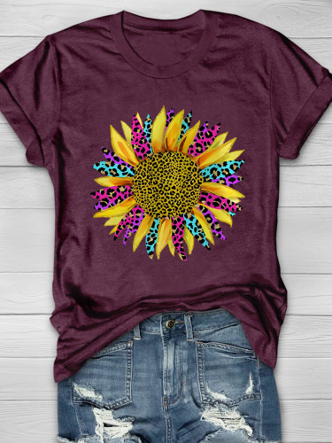 Sunflower Leopard print Short Sleeve T-shirt