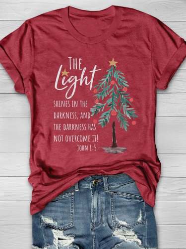 The Light Christmas Tree Print Short Sleeve T-shirt