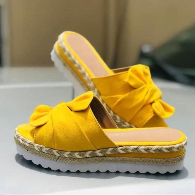 casual daily comfy bowknot slip on sandals