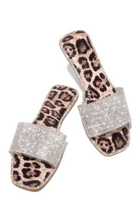 Rhinestone Flat With Flip Flop Slip-On Casual Summer Slippers