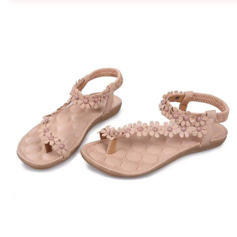 Summer Bohemia Sweet Beaded Sandals Clip Toe Sandals Beach Shoes