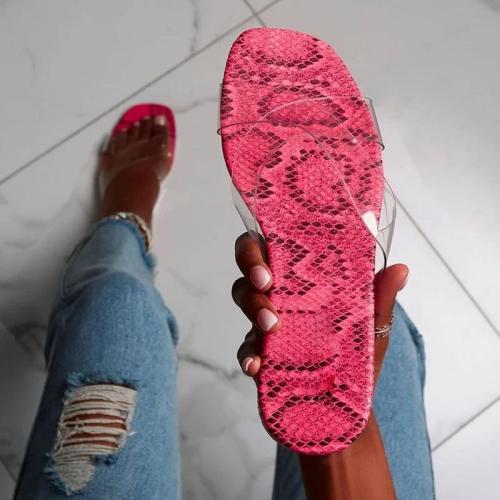 See-Through Flip Flop Flat With Slip-On Rubber Slippers