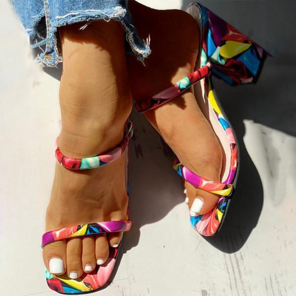 Fashion print simple sandals