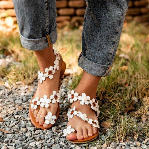 Women Flower Sandals Casual Slip On High Quality Shoes