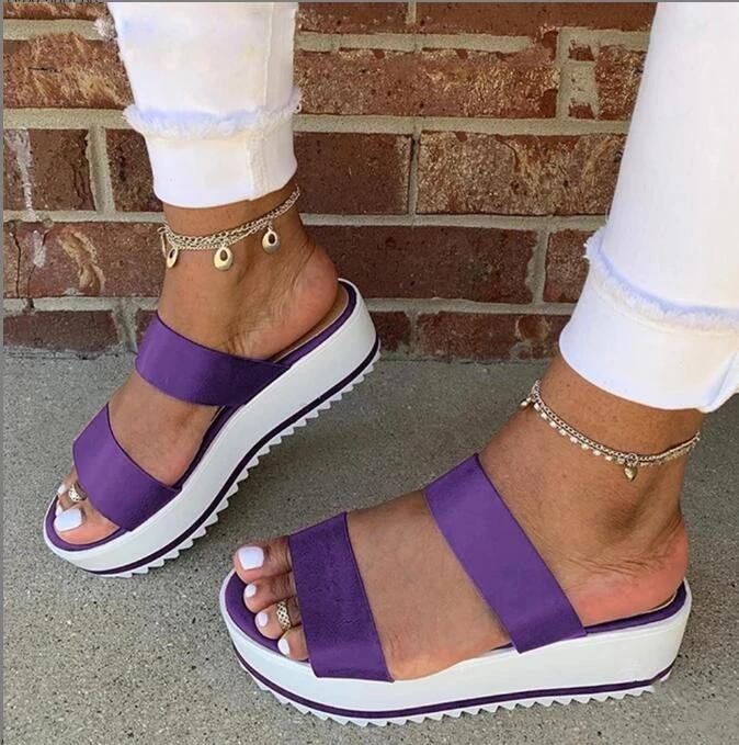 Women's Slingbacks Nubuck Wedge Heel Sandals