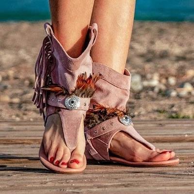 Stylish Suede Flat Sandals