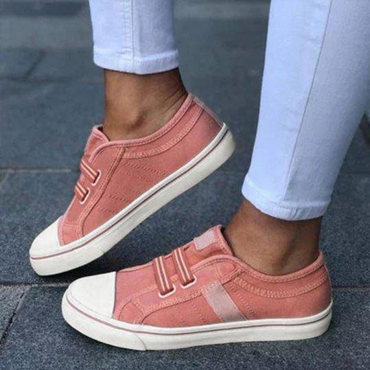 plain flat round toe casual sneakers