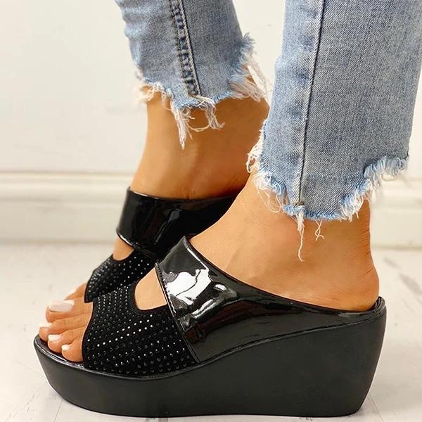 US$ 32.50 - Studded Muffin Wedge Sandals - www.mensootd.com