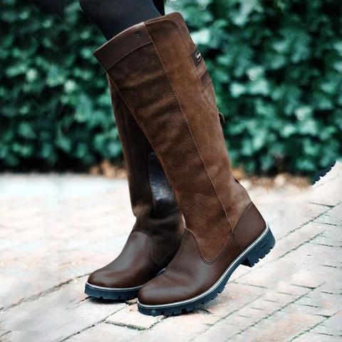 Women Non-slip Outdoor Boots Waterproof Low Heel Paneled Boots