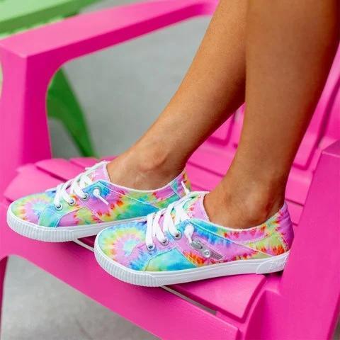 Color Daily Summer Cloth Lace-Up Sneakers