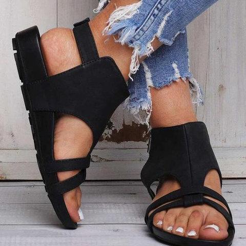 Summer Casual Flat Heel Leather Sandals