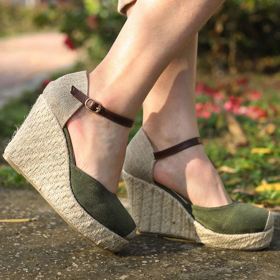 2020 New Fashion Women Summer Genuine Platform Wedge Sandals