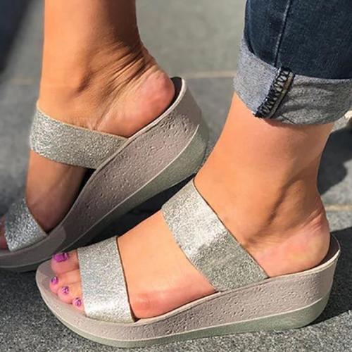Casual Wedge Slip-On Peep Toe Women Sandals