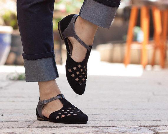 Women Sandals Flats Cutout Hollow Sandals Summer Shoes