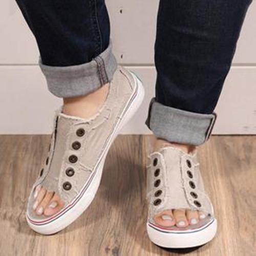 Sports Distressed Canvas Summer Rivet Sneakers