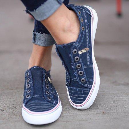 Women Zipper Daily Canvas Slip-on Athletic Sneakers
