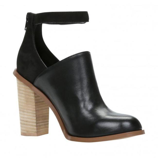 black ankle strap chunky heel