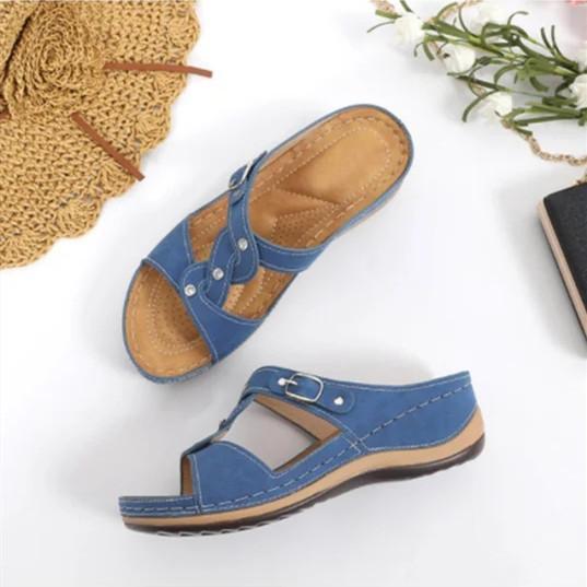 Women`s Casual Solid Color Rhinestone Decorative Sandals