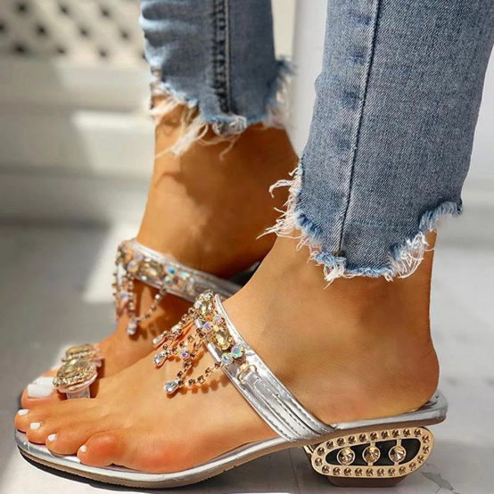 Women's Fashion Crystal Outdoor Toe Ring Party Sandals