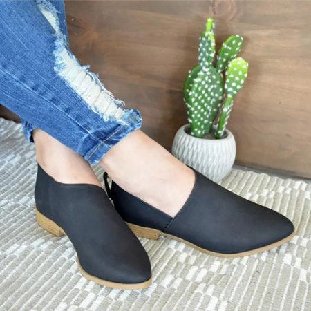 Women PU Ankle Boots Simple Comfort Classic Slip On Shoes