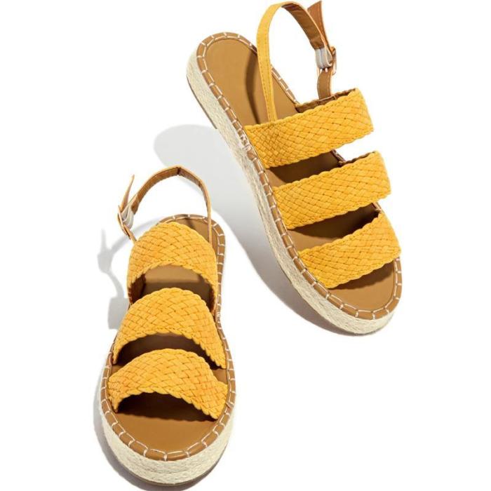Summer Fashion Thick Bottom Strap Woven Sandals